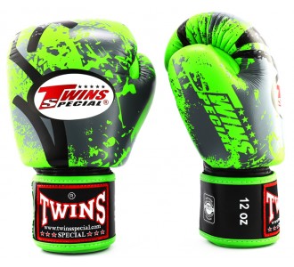 Боксерские перчатки Twins Special с рисунком (FBGV-36 green)